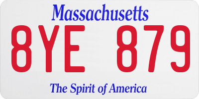 MA license plate 8YE879