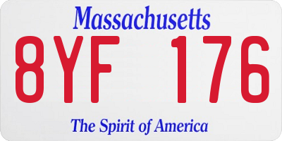 MA license plate 8YF176