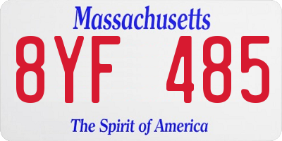 MA license plate 8YF485