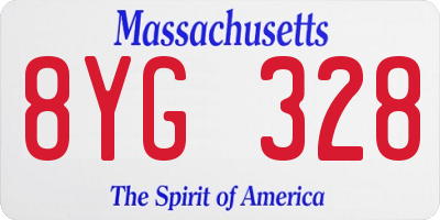 MA license plate 8YG328