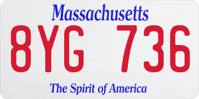MA license plate 8YG736