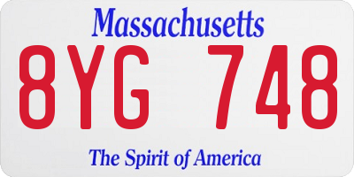 MA license plate 8YG748