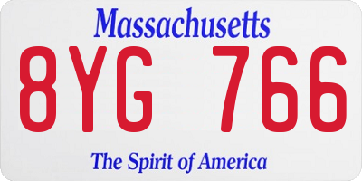 MA license plate 8YG766