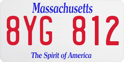 MA license plate 8YG812