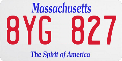 MA license plate 8YG827