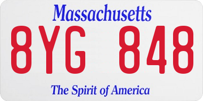 MA license plate 8YG848