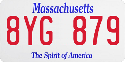 MA license plate 8YG879