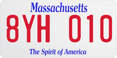 MA license plate 8YH010