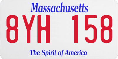 MA license plate 8YH158