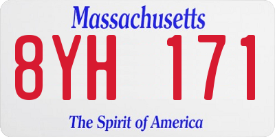 MA license plate 8YH171