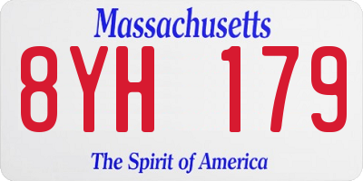MA license plate 8YH179