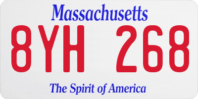 MA license plate 8YH268