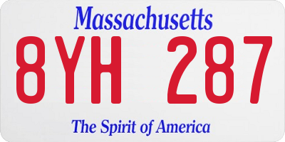 MA license plate 8YH287