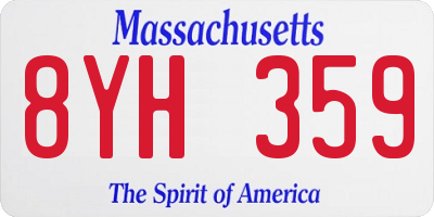 MA license plate 8YH359