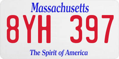 MA license plate 8YH397