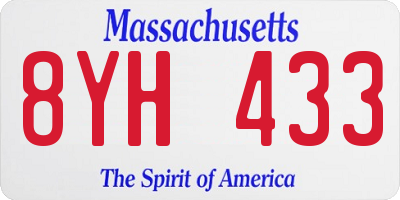 MA license plate 8YH433