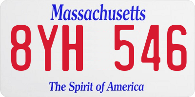 MA license plate 8YH546