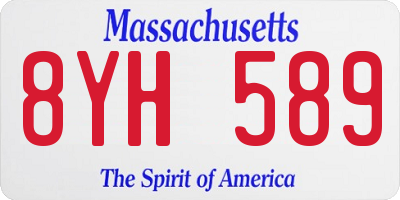 MA license plate 8YH589