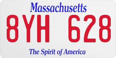MA license plate 8YH628