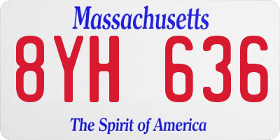 MA license plate 8YH636