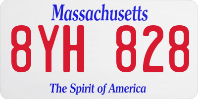 MA license plate 8YH828