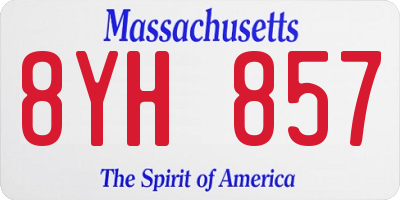 MA license plate 8YH857