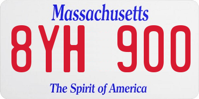 MA license plate 8YH900