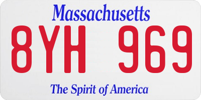 MA license plate 8YH969