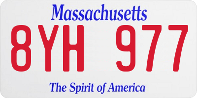 MA license plate 8YH977