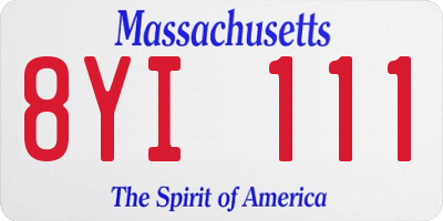 MA license plate 8YI111