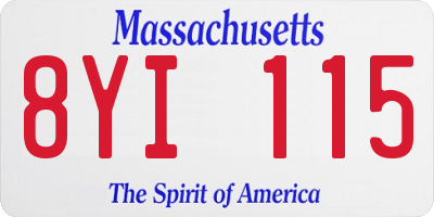 MA license plate 8YI115