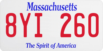 MA license plate 8YI260