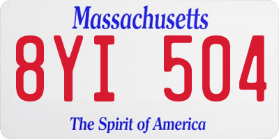 MA license plate 8YI504