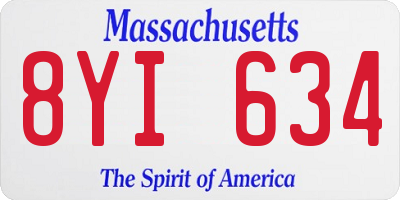 MA license plate 8YI634