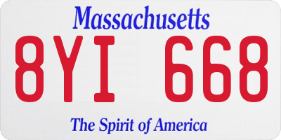 MA license plate 8YI668