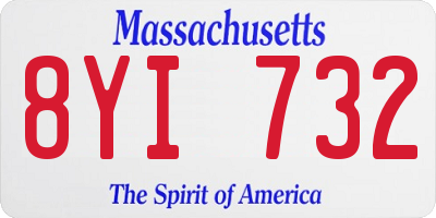 MA license plate 8YI732