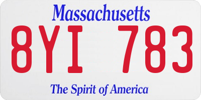 MA license plate 8YI783