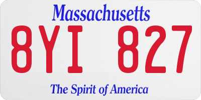 MA license plate 8YI827