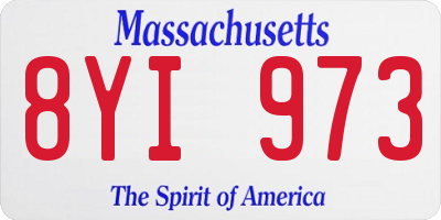 MA license plate 8YI973