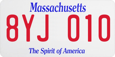 MA license plate 8YJ010