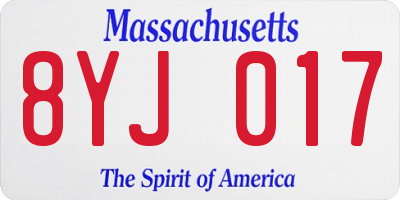MA license plate 8YJ017