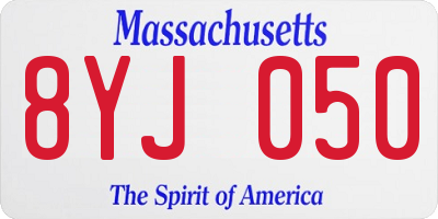 MA license plate 8YJ050