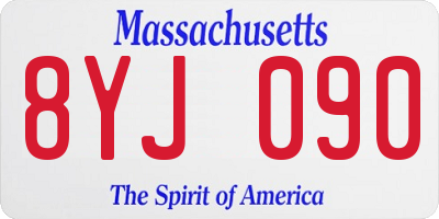 MA license plate 8YJ090