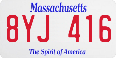 MA license plate 8YJ416