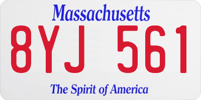 MA license plate 8YJ561