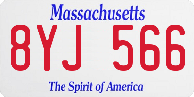 MA license plate 8YJ566