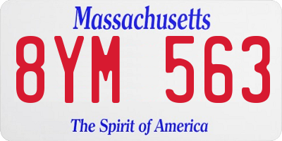 MA license plate 8YM563