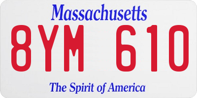 MA license plate 8YM610