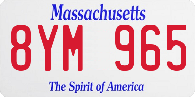 MA license plate 8YM965