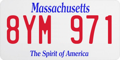 MA license plate 8YM971